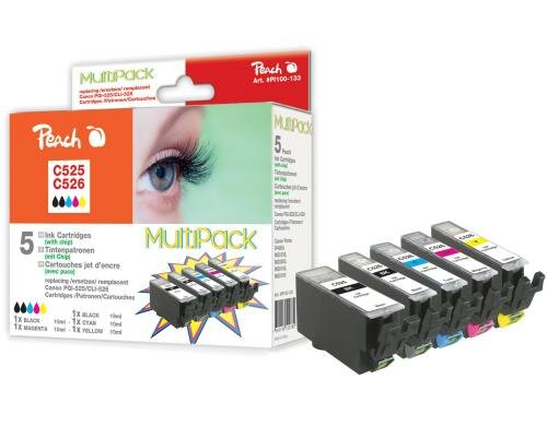 Peach Tinte Canon CLI-526/PGI-525 Combi Pck 1x black/cyan/magenta/yellow
