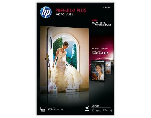 HP Premium Plus Photo Papier CR675A, glossy A3 (297 x 420 mm), 300g/m2, 20 Blatt