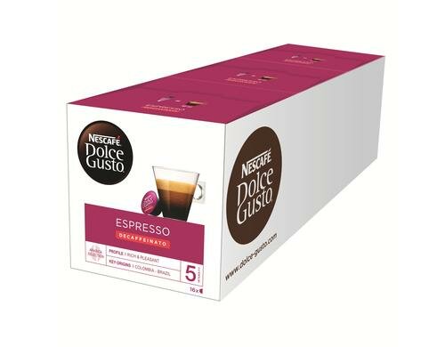 NESCAFE Dolce Gusto Espresso Decaffeinato Karton à 3 Packungen (mit je 16 Kapseln)