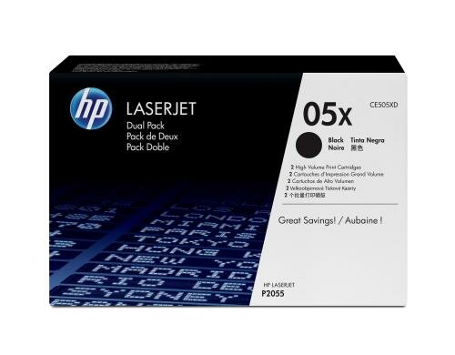 HP Toner 05X - Black 2er-Pack (CE505XD) Seitenkapazität 2x ~ 6500 Seiten