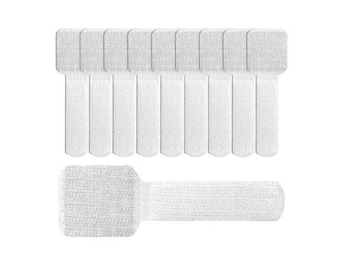 Label-the-cable Klettkabelhalter WALL STRAP weiss, 9 cm, 10 Stück