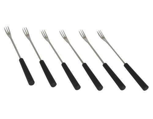 TTM Käsefondue Gabeln, 6 Stück Kunststoff schwarz