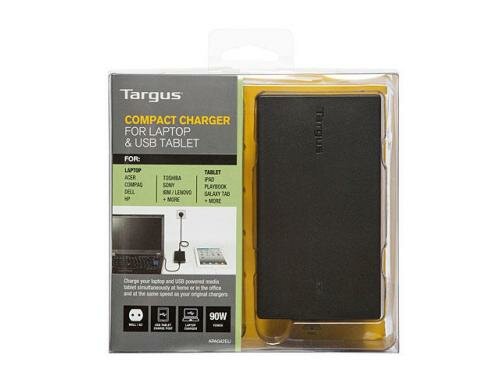 Targus Compact Laptop Charger&USB Tablets 90Watt Adapter