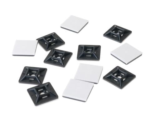 Kabelbinder-Befestigungssockel 3.6mm 19x19mm schwarz, 100 Stück