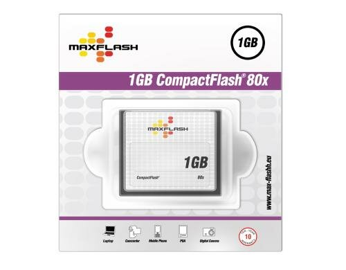 Maxflash CF Card 1GB, 80x Typ I,  80x, 12MB/sec.