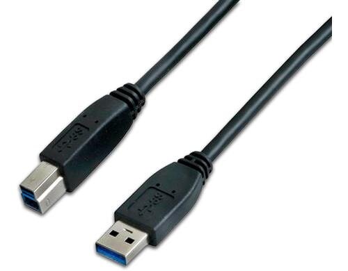 Wirewin USB3.0 Kabel, 1.8m, A-B, schwarz für USB3.0 Geräte, bis 5Gbps