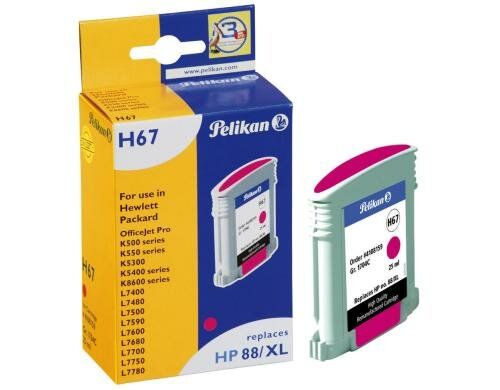 Tinte Pelikan HP C9392AE, Nr. 88XL, 25ml, magenta, zu OfficeJet Pro K500