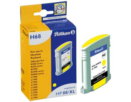 Tinte Pelikan HP C9393AE, Nr. 88XL, 25ml, yellow, zu OfficeJet Pro K500
