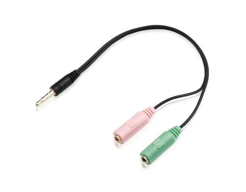 Hama Klinken-Adapter, 4 pol. 3.5mm Klinken St auf 2x3.5mm Klinken Buchse