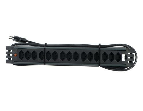 Steckdosenleiste 19, 15xT13, schwarz 3m Kabel, ohne Schalter