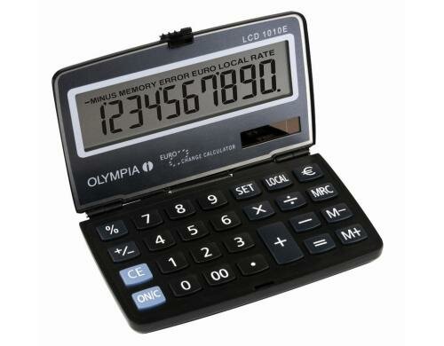 Olympia Taschenrechner LCD 1010E Batterie- und Solarbetrieb