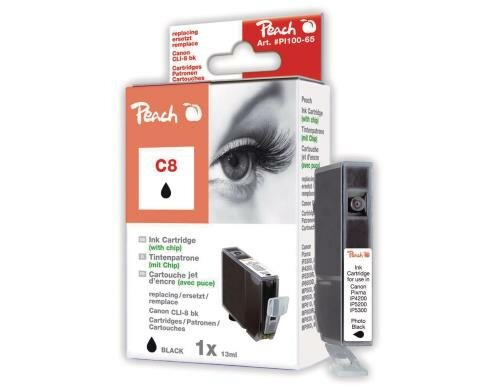 Peach Tinte Canon CLI-8bk black mit Chip zu iP iP 6700D/6600D, 14ml