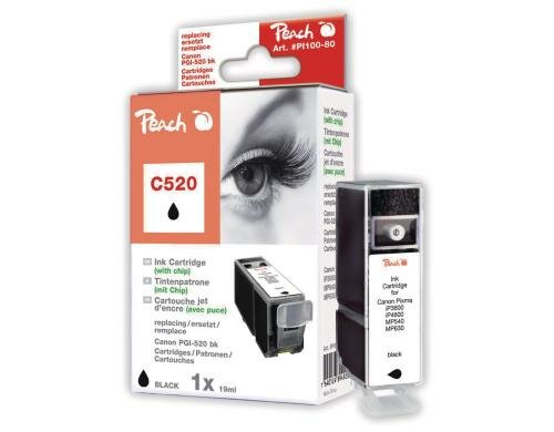 Peach Tinte Canon PGI-520bk black XL zu iP 4700/4600/3600, 19ml 392 Seiten