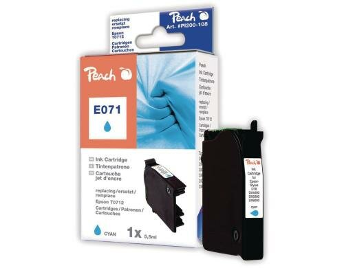 Peach Tinte Epson T0712 cyan zu DX9400F/DX9400F, 6.2ml 425 Seiten
