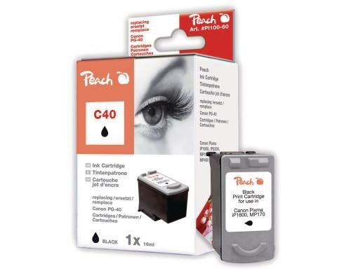 Peach Druckkopf Canon PG-40 black zu iP 2600/2200, 18.6ml 458 Seiten