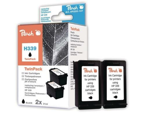 Peach Tinte HP C8767E Nr. 339 black Twinpac zu 9800/9800/6940, 2x26ml 2x755 Seiten