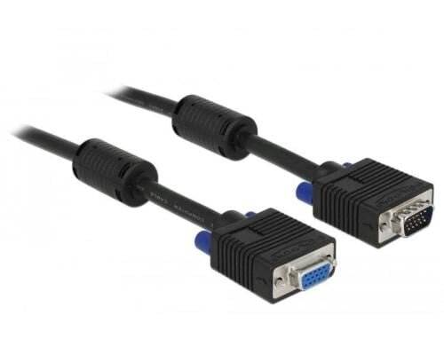 Monitorverlängerungskabel VGA, M/F,15 Meter Stecker-Buchse, 2xFerritkern, 15Pin