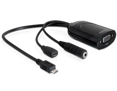 USB-MicroB zu VGA Konverter (MHL komp.) HD Filme/Fotos vom Smartphone zum Monitor