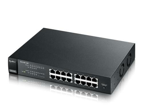 ZyXEL ES-1100-16Pv2: 16Port-Switch, 100Mbit PoE, Rack 19/1U, int. NT