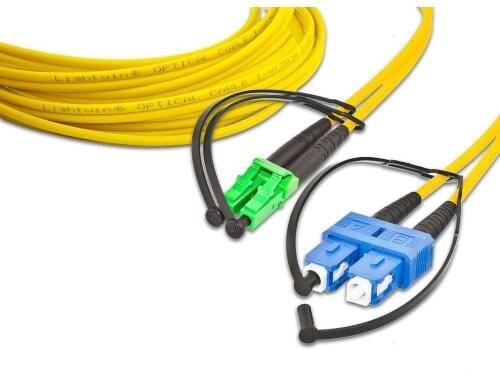 Lightwin LWL Duplex Patchkabel Singlemode 9/125µm, LC/APC-SC, 1.0m OS2