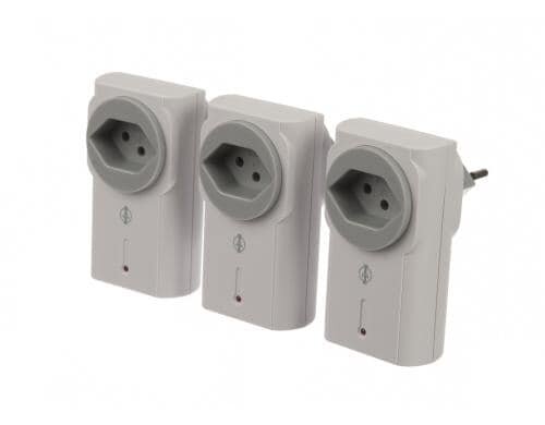 Funk-Zwischenstecker Set 3-fach IT-1500 für alle Sender, Ein/Aus