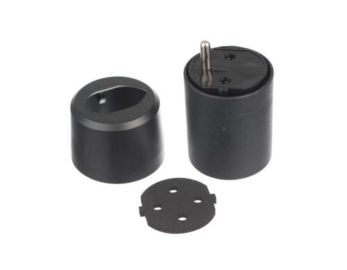 Fixadapter sw CH-D T12 auf CEE7, IP44 Set Nass