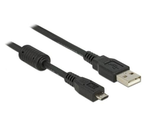 USB2.0 Micro-Kabel, 3m, A-MicroB, Schwarz für Handy, PDA, Digitalkamera mit Micro-USB