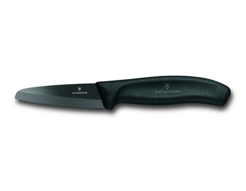 Victorinox Gemüsemesser CeramicLine 8cm Fibrox schwarz, in Geschenkschachtel