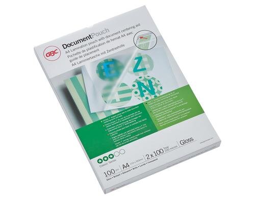 GBC Laminierfolie 100 Micron A4 (216x303), 100 Stk., gloss