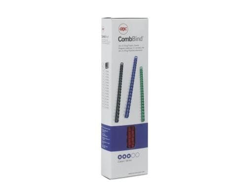 GBC Binderücken A4 12mm, weiss, 100 Stk. mit 21 Ringen, 100Stk.