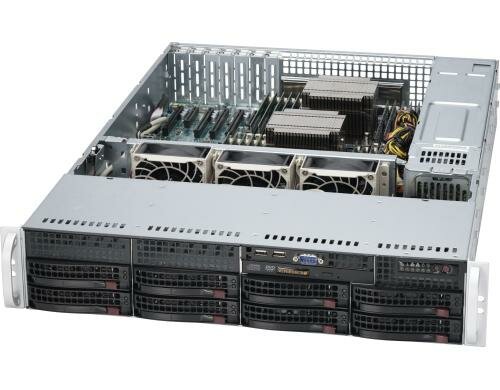 Supermicro SC825TQ-R740LPB: Servergeh. 19 8 SAS/SATA Hotswap Bays, 740W Redundant NT