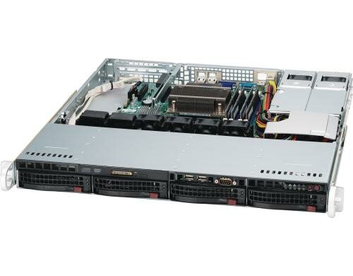 Supermicro SC813MTQ-R400CB: Servergeh. 19 2x 400W NT, 4x 3.5 hot swap SAS/SATA Drive