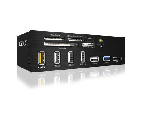 ICY Box IB-867 Cardreader intern 5.25 1x USB 3.0, 4x USB 2.0, 1x eSATA, 60 in 1