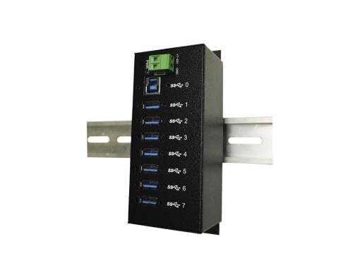 exSys EX-1187HMVS, 7x USB 3.0, Metall, Din-Rail, mit Überspannungsschutz,