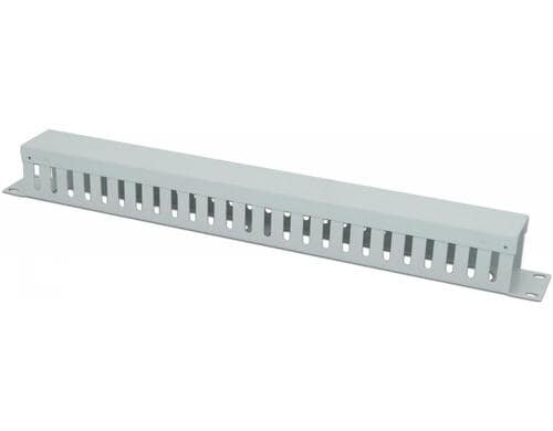 19 WIREWIN 1HE Kabelführungspanel, grau, abgedeckt