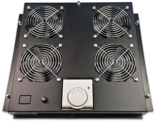 WIREWIN Dachlüftereinsatz, schwarz für Stand-/Serverschränke mit 4 Lüfter