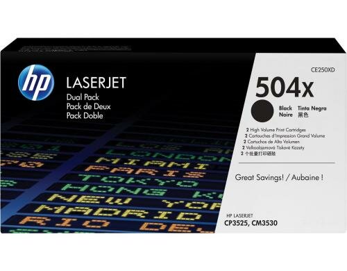 HP Toner 504X - Black 2er-Pack (CE250XD) Seitenkapazität ~ 2x 10500 Seiten