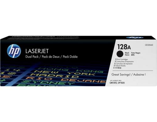 HP Toner 128A - Black 2er-Pack (CE320AD) Seitenkapazität 2x ~ 2000 Seiten