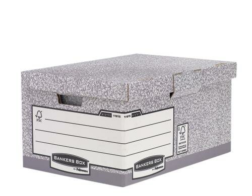 Fellowes Bankes Box System Klappdeckelbox grau, 293x378x545mm, 10Stk.