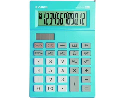 Canon Tischrechner AS-120V blau doppelte Stromversorgung, 12-stellig