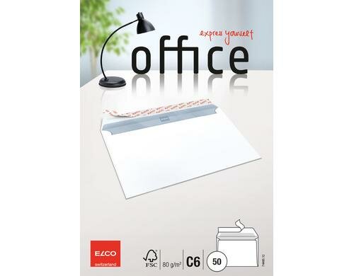 Elco Office Couvert C6 weiss Inhalt à 50 Couvert, ohne Fenster