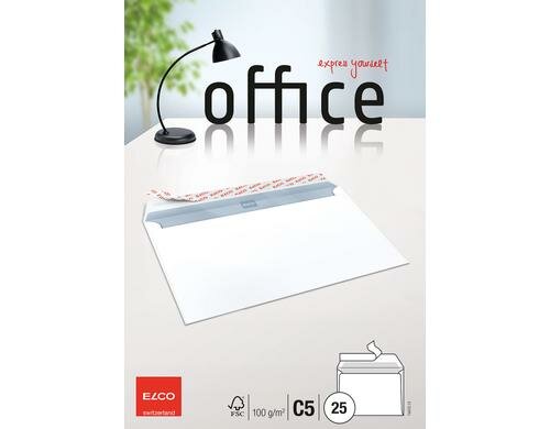 Elco Office Couvert C5 weiss Inhalt à 25 Couvert, ohne Fenster