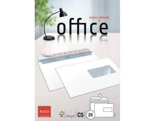 Elco Office Couvert C5 weiss Inhalt à 25 Couvert, Fenster rechts
