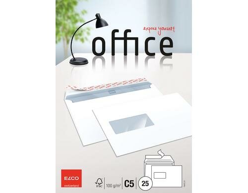 Elco Office Couvert C5 weiss Inhalt à 25 Couvert, Fenster links