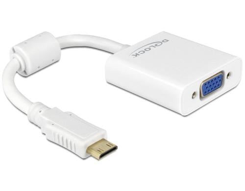 Monitorkonverter Mini-C HDMI zu VGA, weiss nur für onboard-Mini-HDMI Grafikkarte