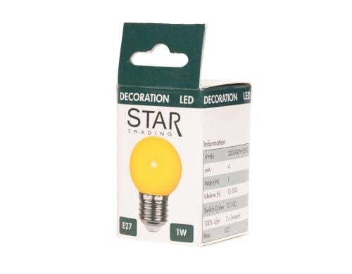 LED Mini Lampe gelb/orange, E27, 230V 45mm Durchmesser, 20000h