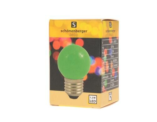 LED Mini Lampe grün, E27, 230V 45mm Durchmesser, 20000h