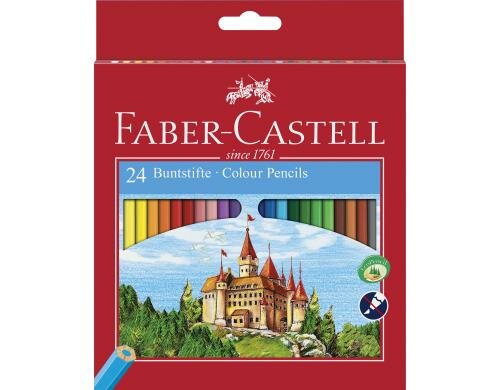 FABER-CASTELL Castle Eco Farbstifte 24er Kartonetui, wasserfest