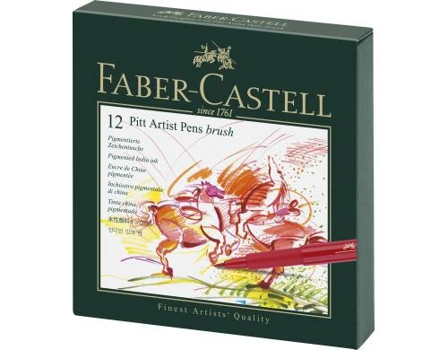 FABER-CASTELL PITT Artist Pen 12er Box pigmentierte Zeichentusche