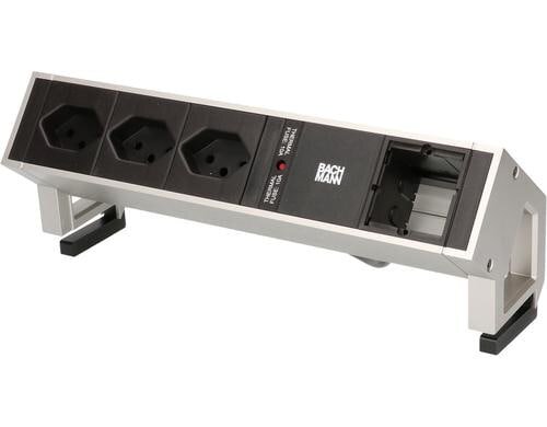 Steckdosenleiste DESK 2, 3xT13, 1xCustom 1xAbdeckung leer, GST18 Stromein-& ausgang